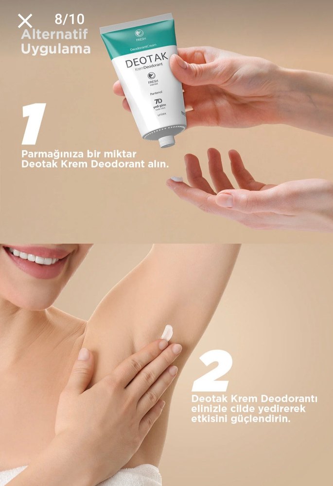 Deotak Krem Deodorant Unisex 7 Günlük Koruma - Görsel 4