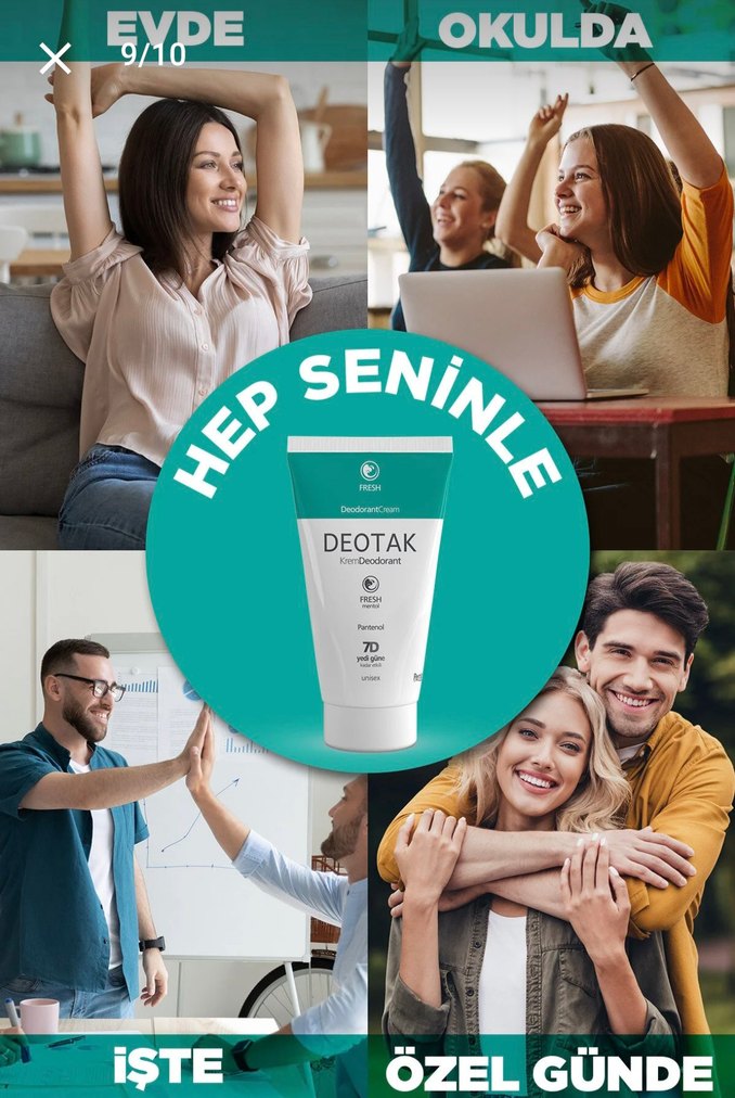 Deotak Krem Deodorant Unisex 7 Günlük Koruma - Görsel 5