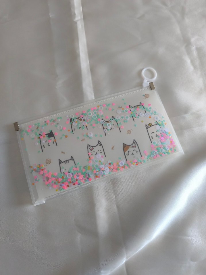 Pastel Renkli Kedi Desenli Şeffaf Kalemlik - Görsel 5