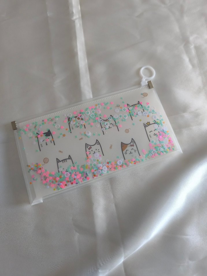Pastel Renkli Kedi Desenli Şeffaf Kalemlik - Görsel 4