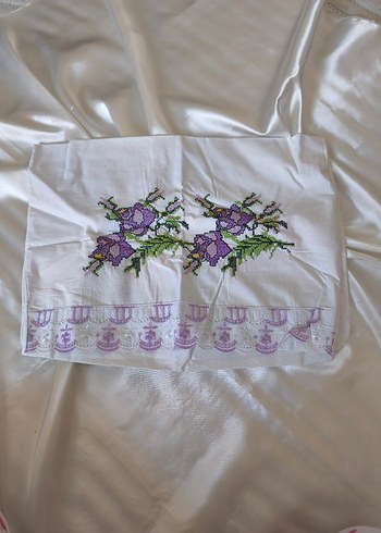 Nakışlı Mor yastık kılıfı - Görsel 3