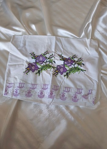 Nakışlı Mor yastık kılıfı - Görsel 6