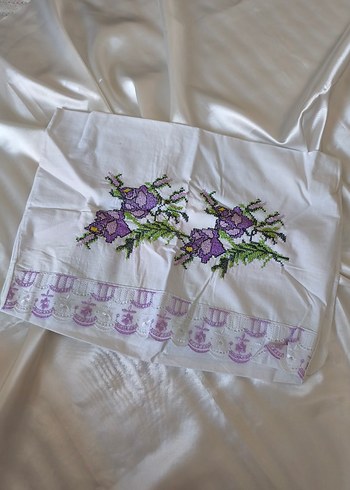 Nakışlı Mor yastık kılıfı - Görsel 8