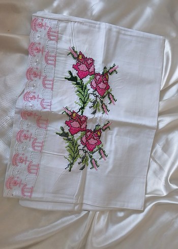 Pembe Nakışlı yastık kılıfı - Görsel 3