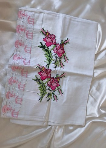 Nakışlı Pembe yastık kılıfı - Görsel 3