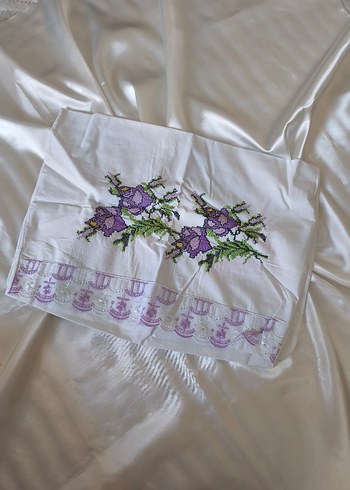 Nakışlı Mor yastık kılıfı - Görsel 2