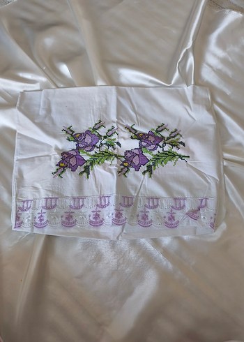 Nakışlı Mor yastık kılıfı - Görsel 3