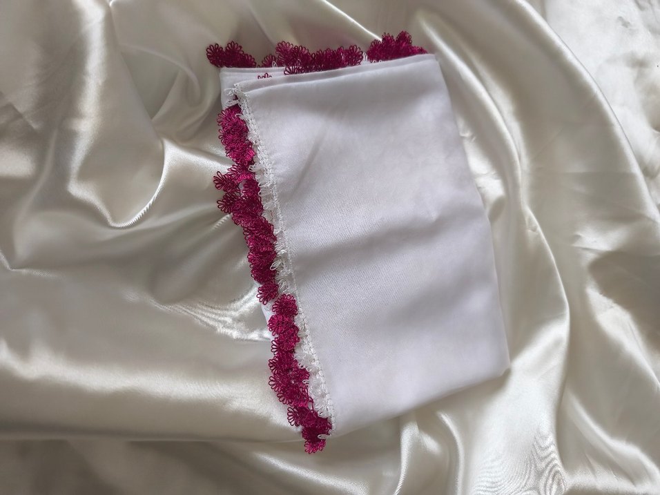 Dantelli Beyaz yazma - Görsel 3