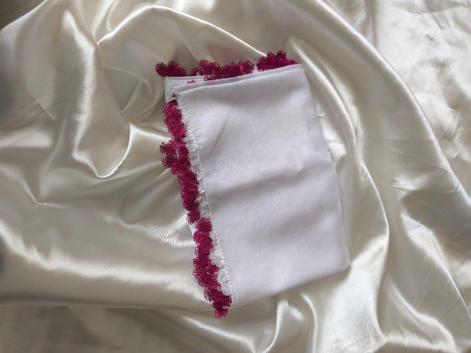 Dantelli Beyaz yazma - Görsel 4