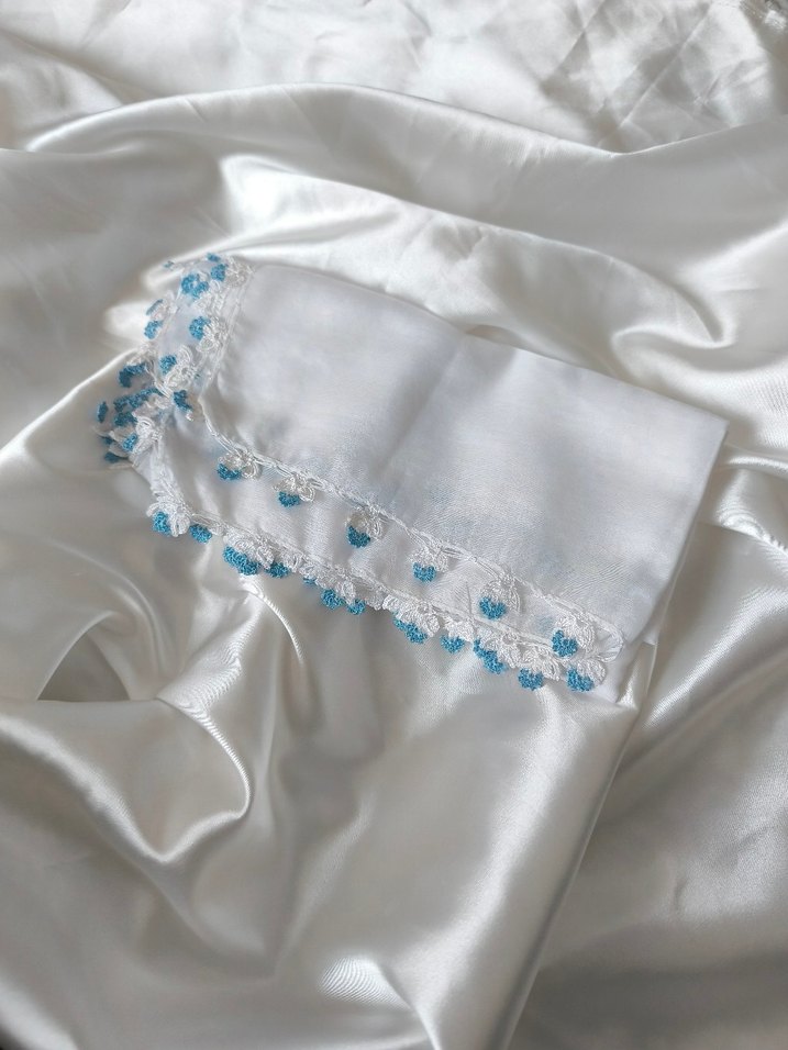 dantelli beyaz yazma - Görsel 3