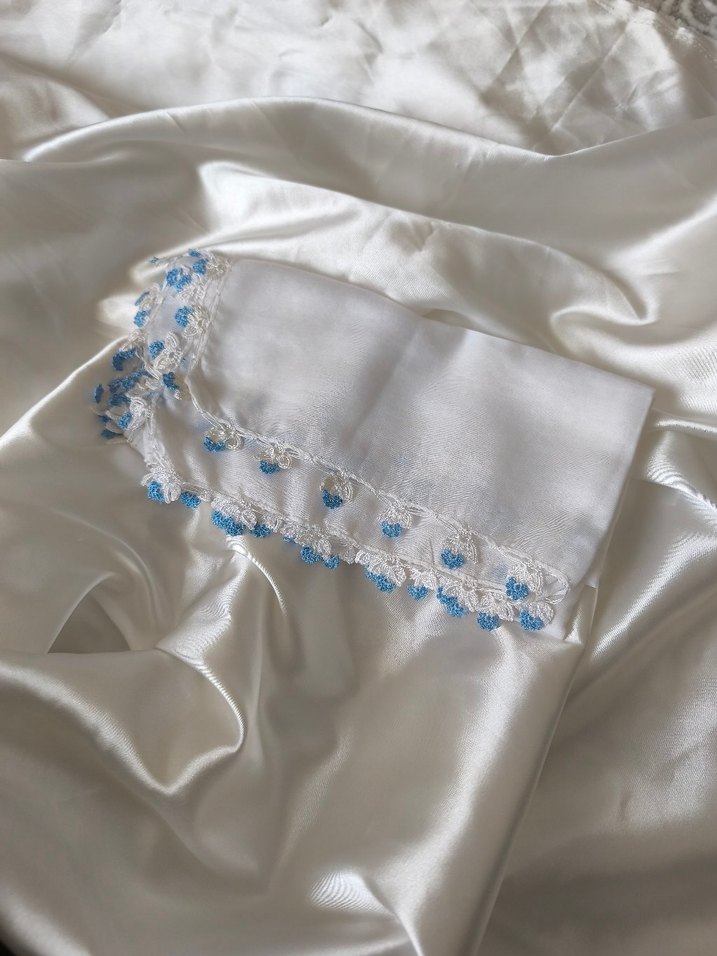 dantelli beyaz yazma - Görsel 5