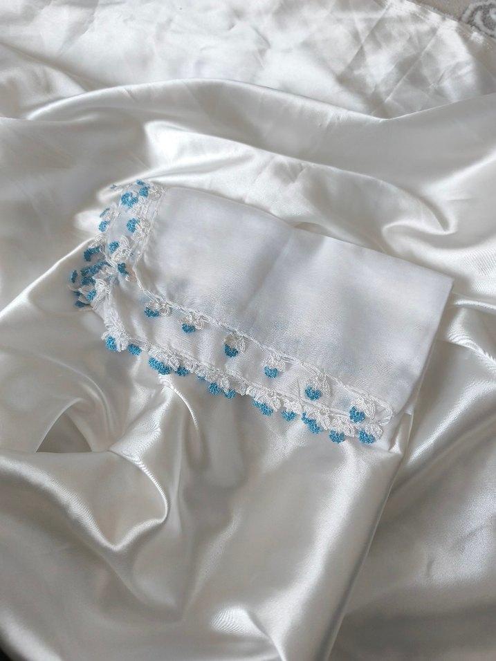 dantelli beyaz yazma - Görsel 4