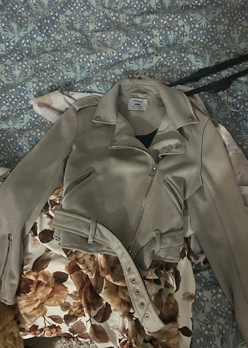 Bershka Gri Kadın kaşe Ceket, , Sokak Stili