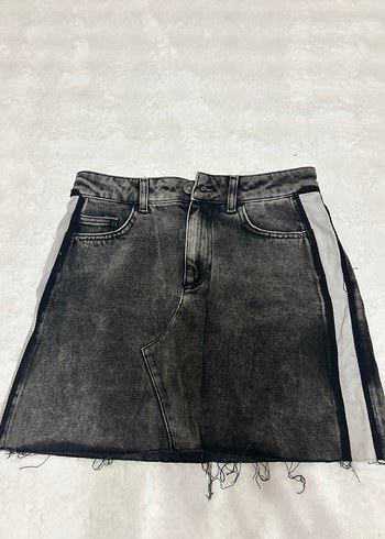 Gri Kot Mini Etek -