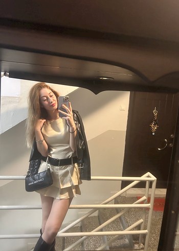 Bej Mini Elbise