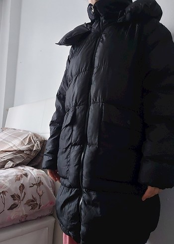 Kürklü Siyah Kadın Kışlık Mont - Görsel 2