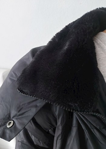 Kürklü Siyah Kadın Kışlık Mont - Görsel 4