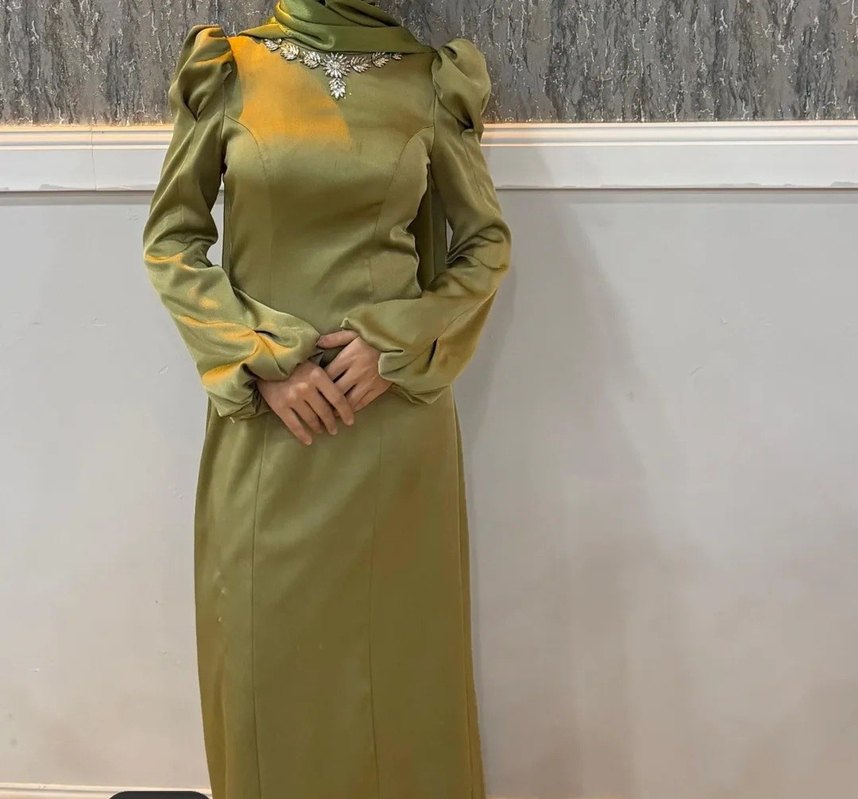 Uzun Kol Abiye Elbise - Görsel 2