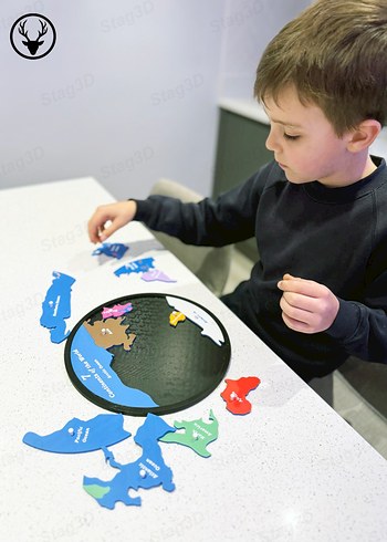 7 Kıta 3D Puzzle Motor Beceri Seti