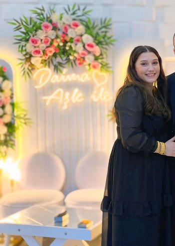 44 Beden siyah Renk Siyah Uzun Fırfırlı Gotik Elbise