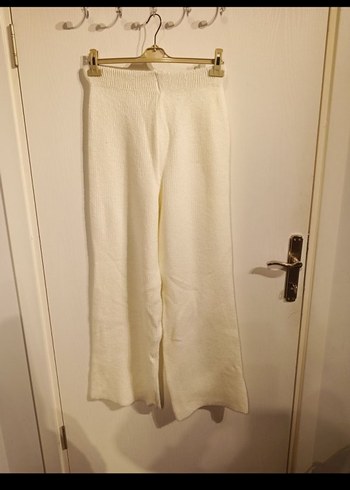 Beyaz Pamuklu Salaş Kadın Pantolon - Görsel 3