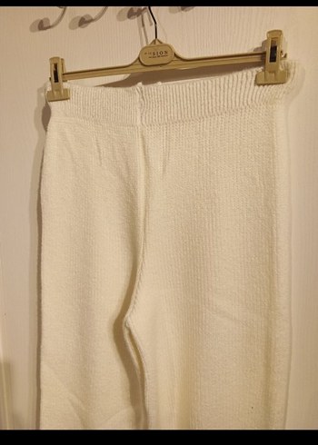 Beyaz Pamuklu Salaş Kadın Pantolon - Görsel 2