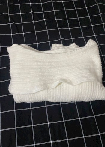 maddono yaka beyaz kazak- triko kayik kazak - Görsel 3