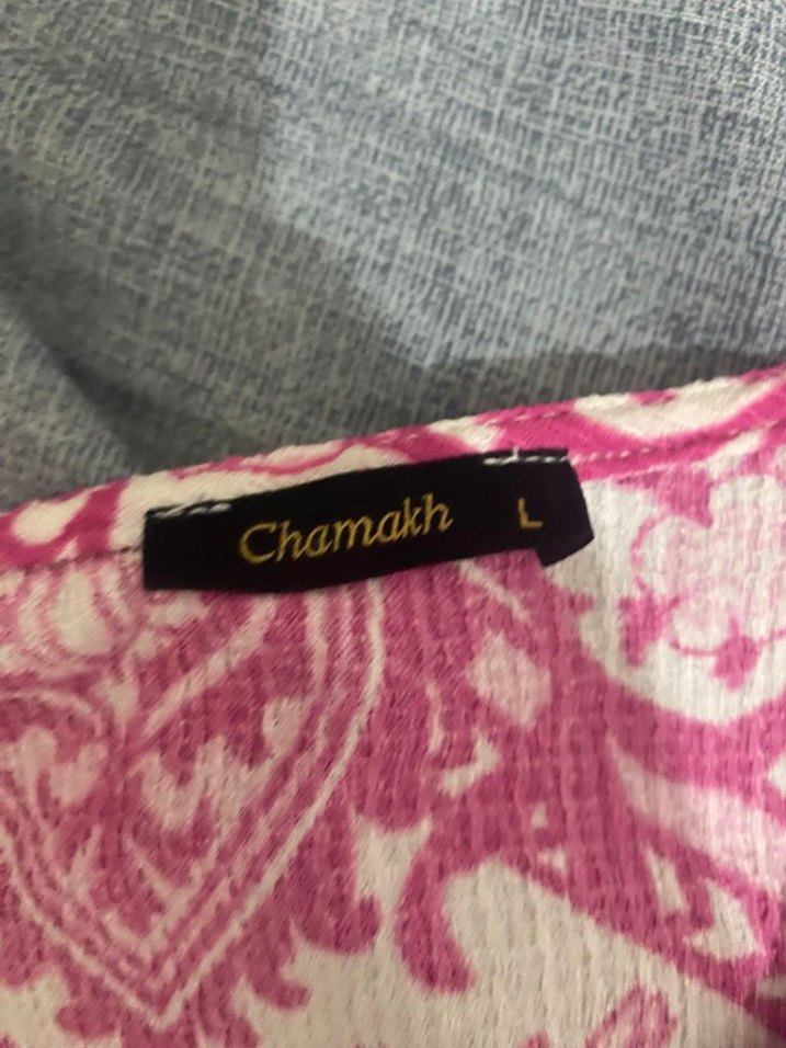 Pembe Desenli Alt üst takım Bohem Kadın Kumaş Pantolon - Görsel 5