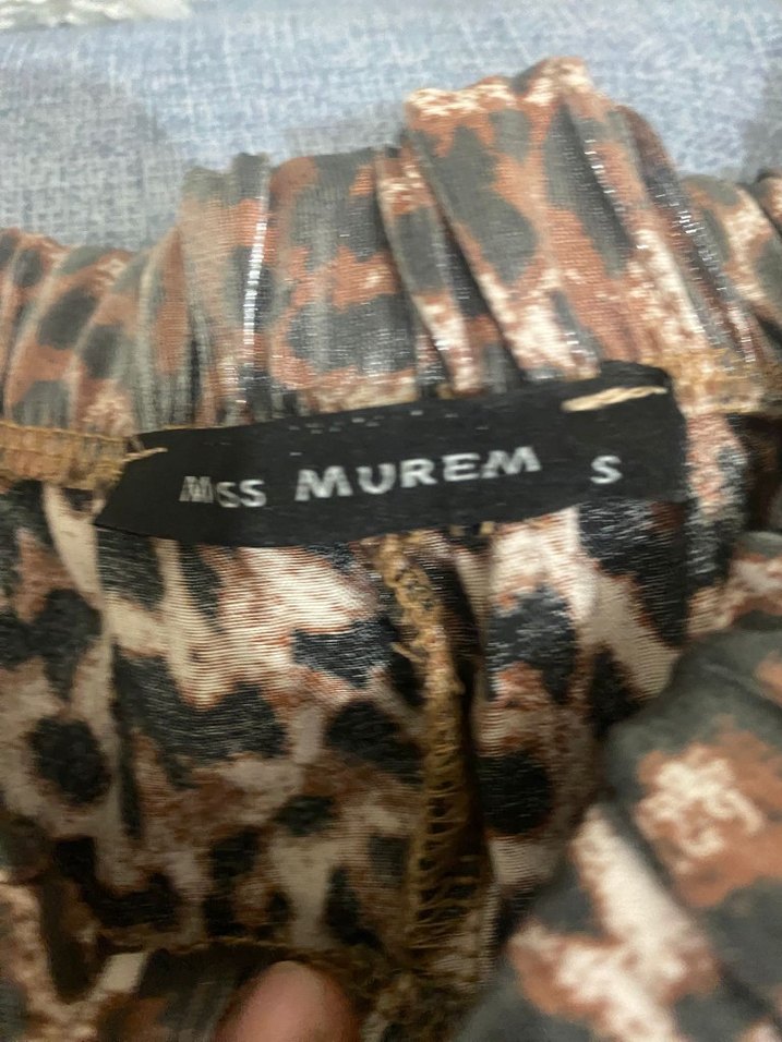 Kahverengi leopar Desenli Kadın Kumaş Pantolon - Görsel 2