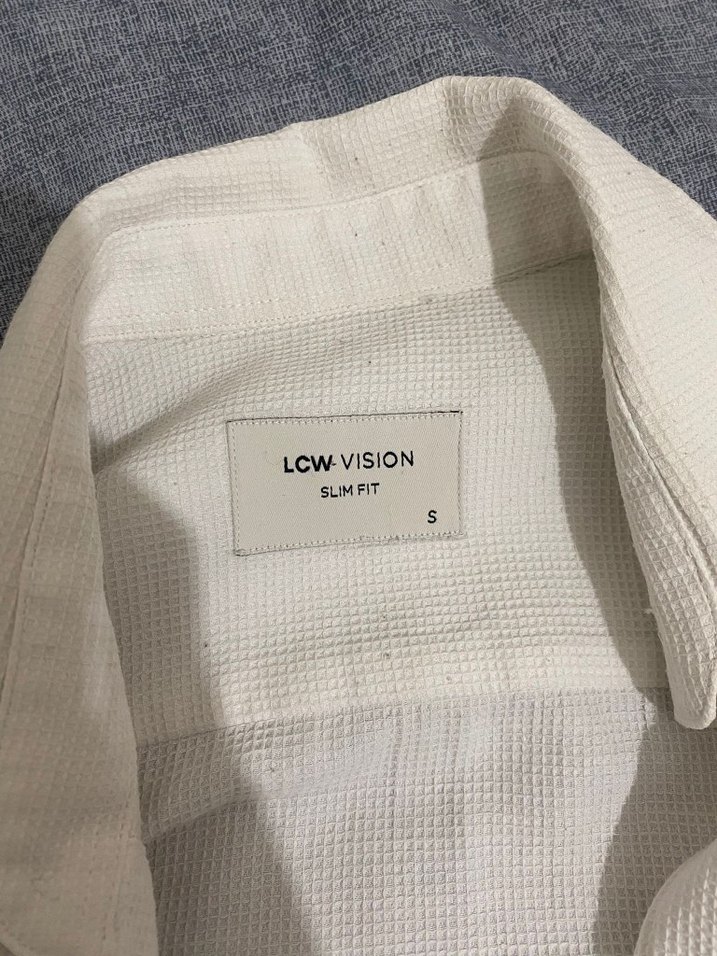 Erkek Beyaz Keten Gömlek - Görsel 2