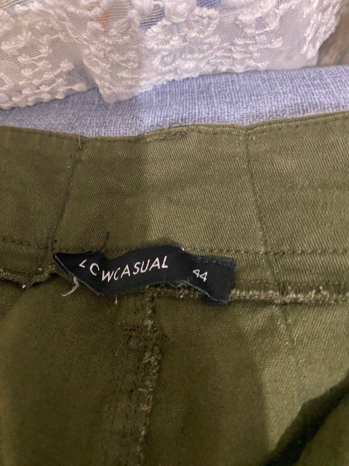 Kadın Haki Kemerli Bol Kesim Pantolon - Görsel 3