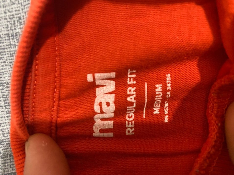 Kısa Kollu turuncu mavi baskılı  Tişört - Görsel 2