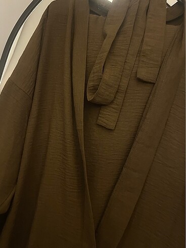 xl Beden kahverengi Renk Kimono takım