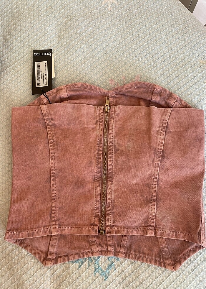 Denim korse büstiyer - Görsel 2