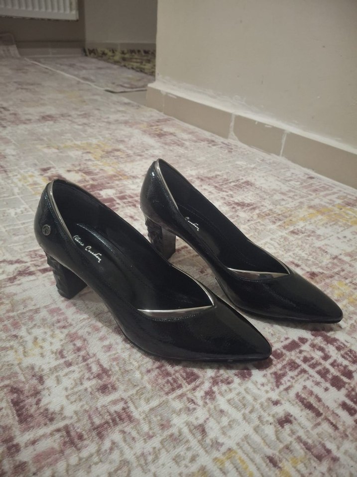 Siyah  Desenli  Topuklu Ayakkabı - Görsel 4