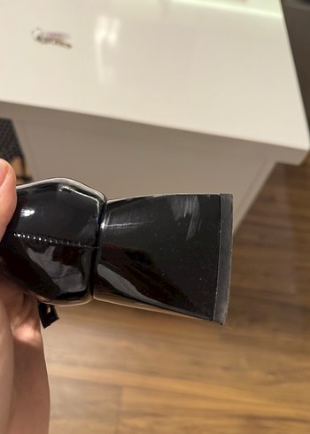 38 Beden siyah Renk Tokalı Siyah Rugan Kadın Klasik Ayakkabı