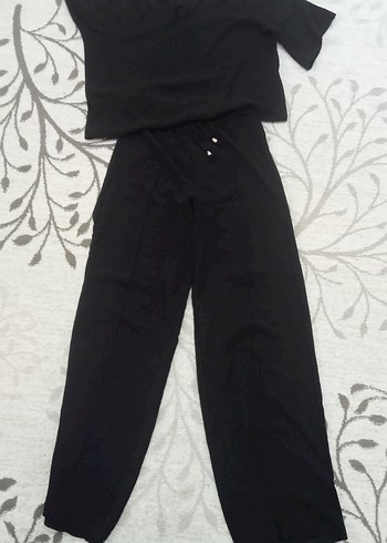 Siyah Kadın Midi Tulum, Kısa Kollu, Rahat Kesim - Görsel 6