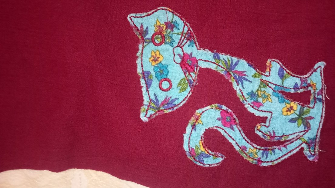 Bordo İşlemeli Boncuklu Bohem Kedi Kıyafeti - Görsel 2