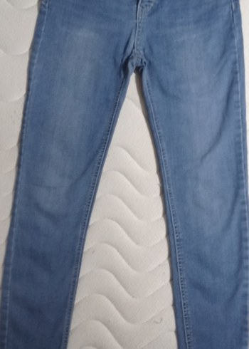 Mavi Normal Kesim Midi Kot Pantolon