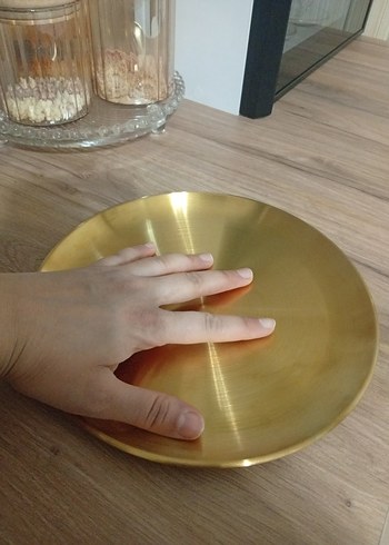 Parlak Altın Renkli Yuvarlak Tabak - Görsel 3