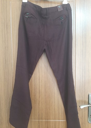 Düğmeli Bordo Erkek Pantolon - Görsel 3