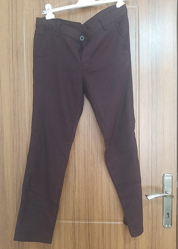 Düğmeli Bordo Erkek Pantolon - Görsel 2