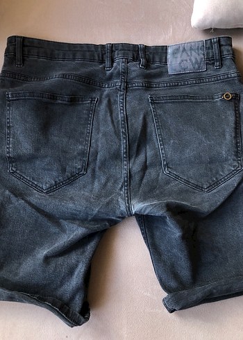 Siyah Erkek Kot Şort Loose Fit S - Görsel 6