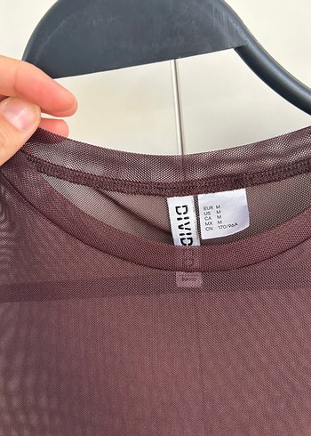 m Beden H&m Transparan Kahverengi Crop Top
