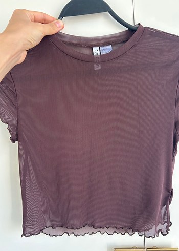 H&M H&m Transparan Kahverengi Crop Top