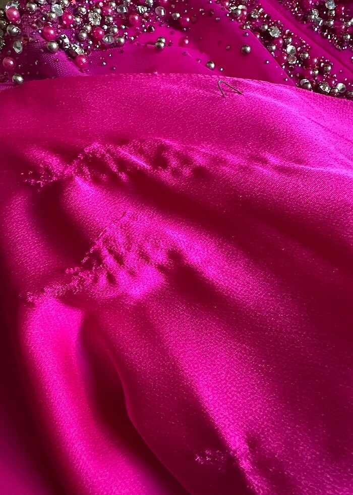 Fuşya abiye elbise - Görsel 4