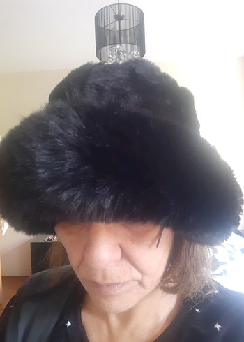 Siyah Kürklü Kadın Şapka - Görsel 6