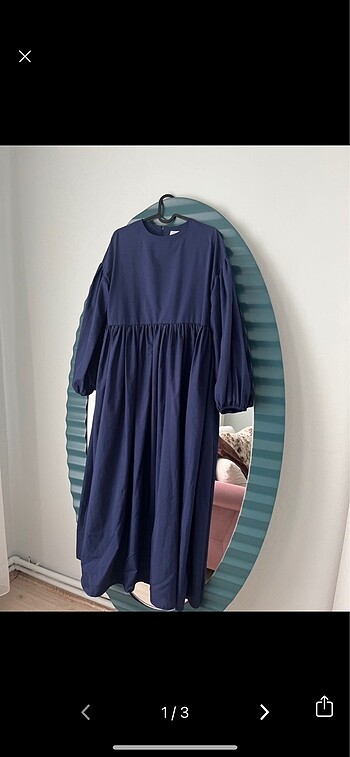 aybikestil lacivert poplin elbise