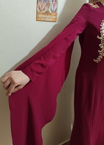 38 Beden bordo Renk Abiye elbise