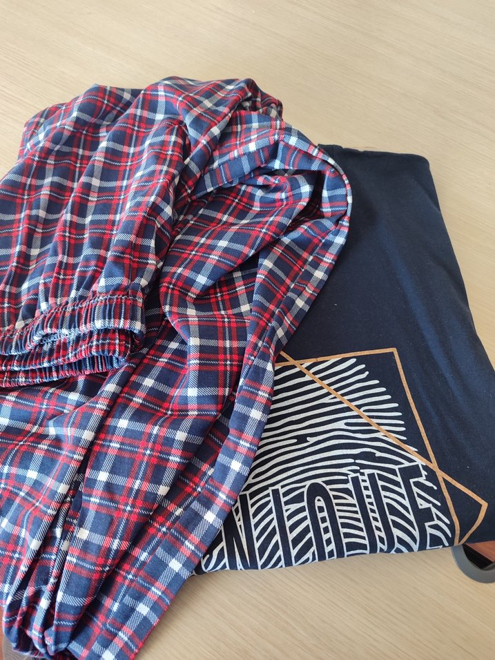 Erkek Lacivert uzun Kollu Pamuklu yazlık Pijama Takımı - Görsel 3